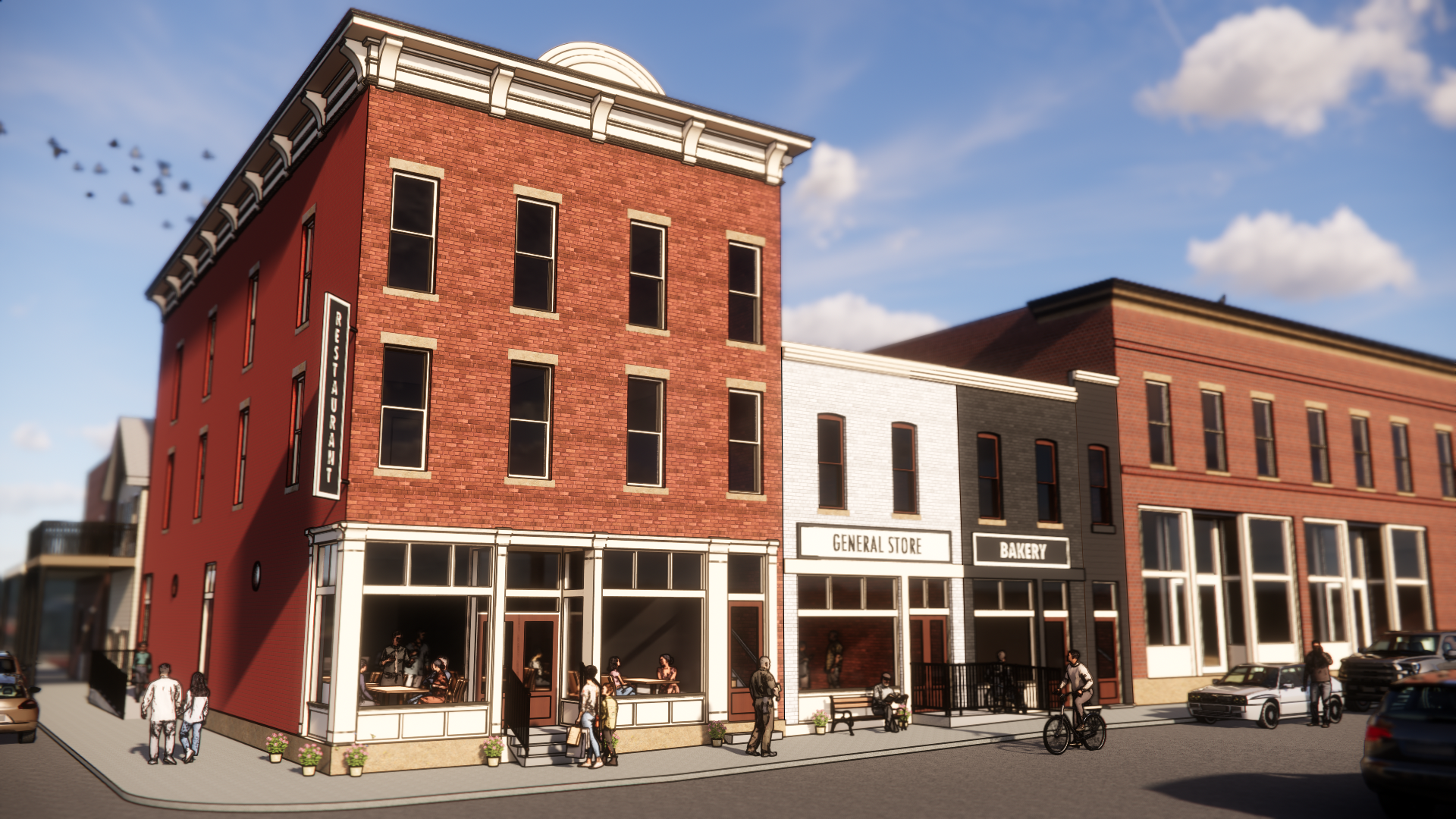 Clock & Boyd Commons - Historic Building Rendering